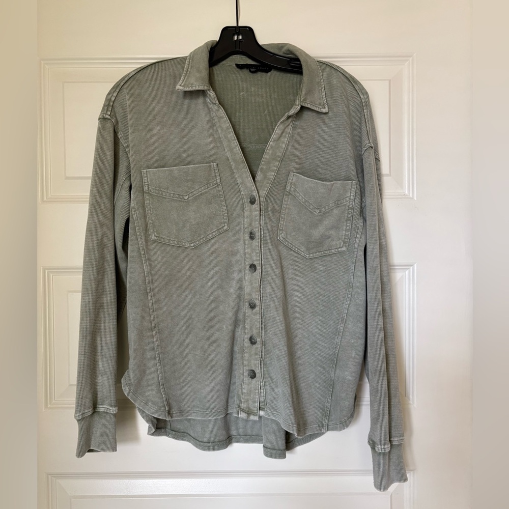 Jane and Delancey Olive Button Down Shirt